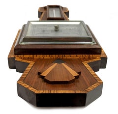 Art Deco Iconic Shaped Barometer / Aneroid Thermometer, English, circa 1930
