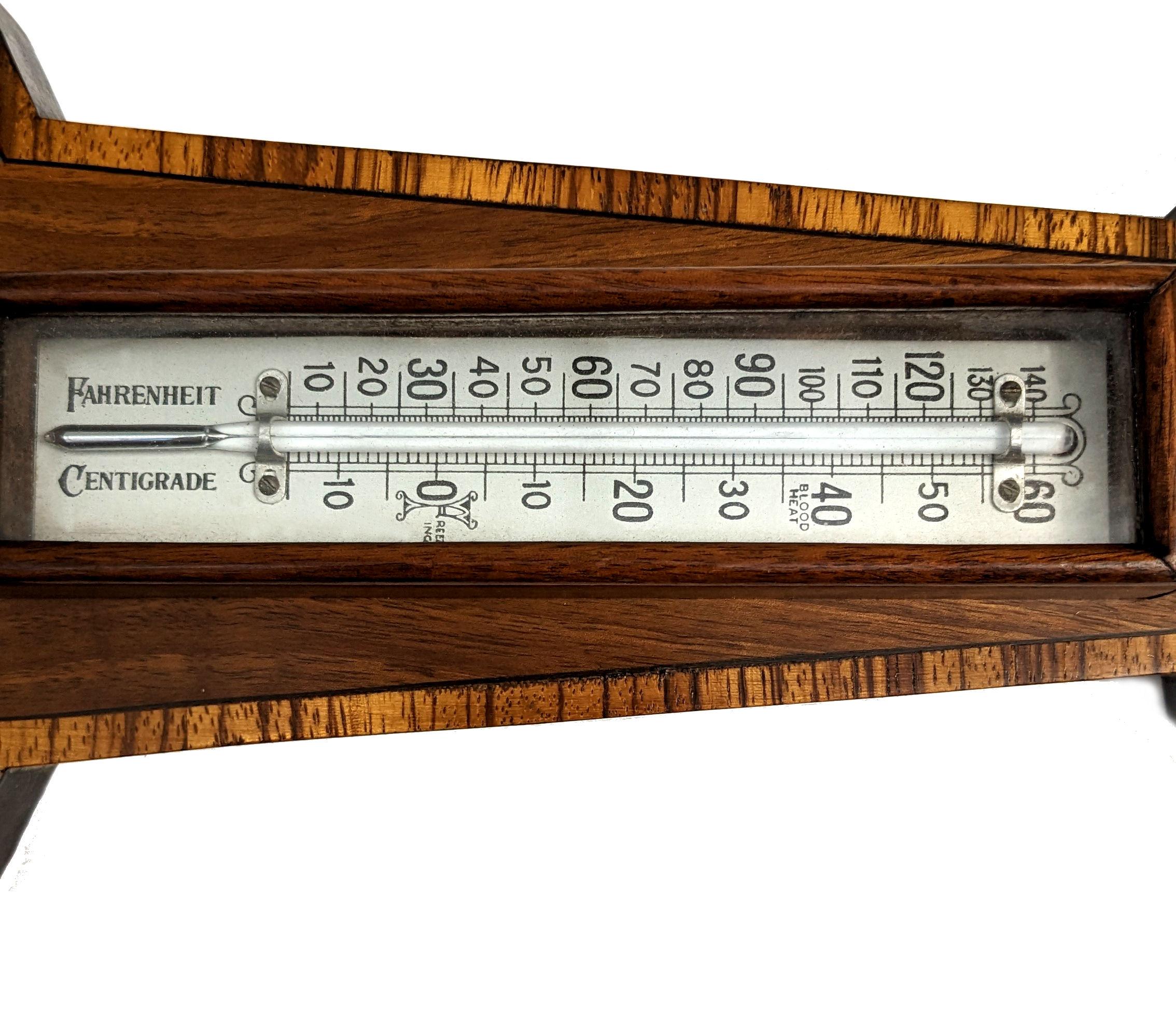 Art Deco Iconic Shaped Barometer / Aneroid Thermometer, English, circa 1930 1