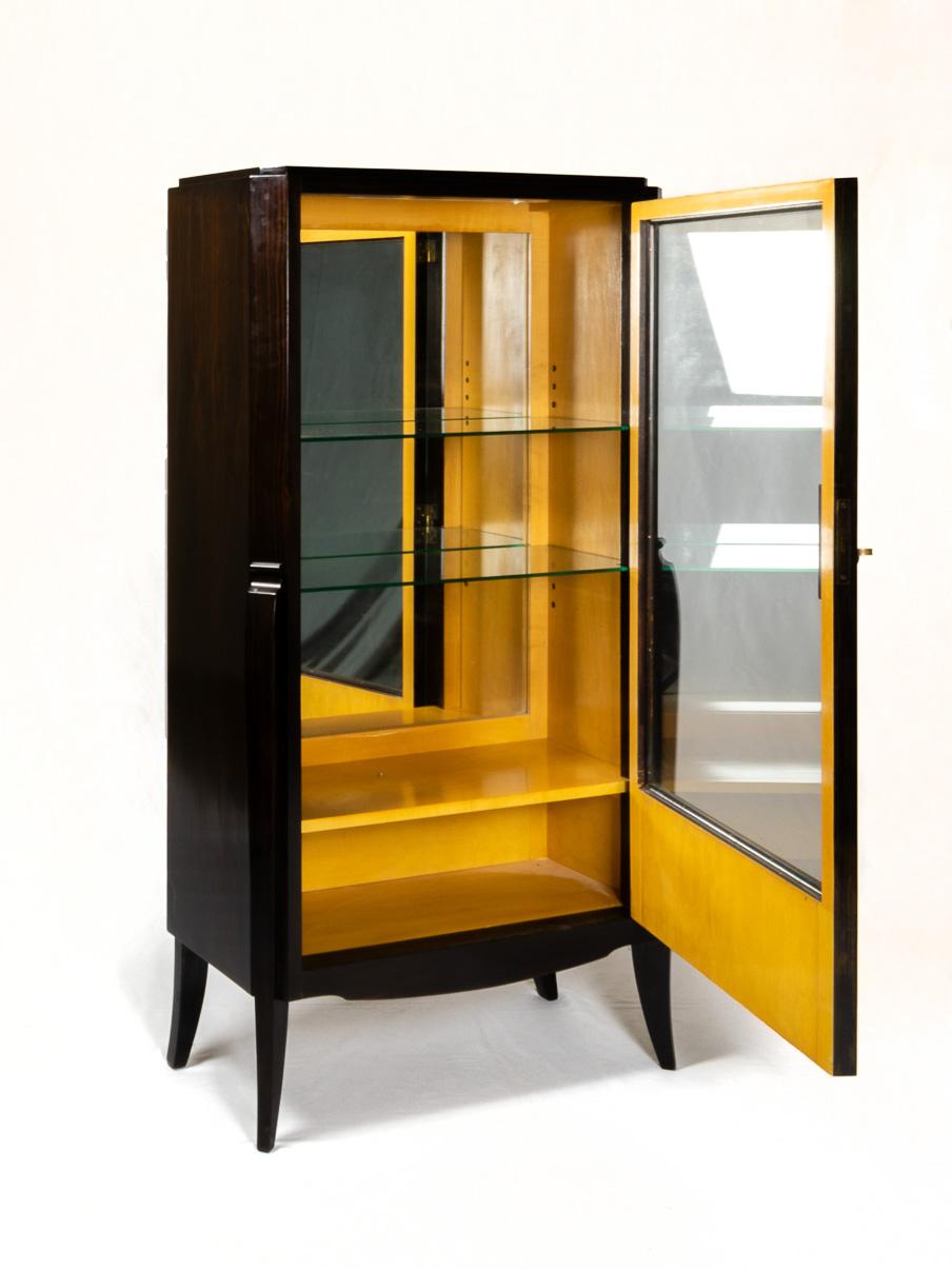 Vitrina iluminada Art Déco, 1920, Francia Barnizado en venta