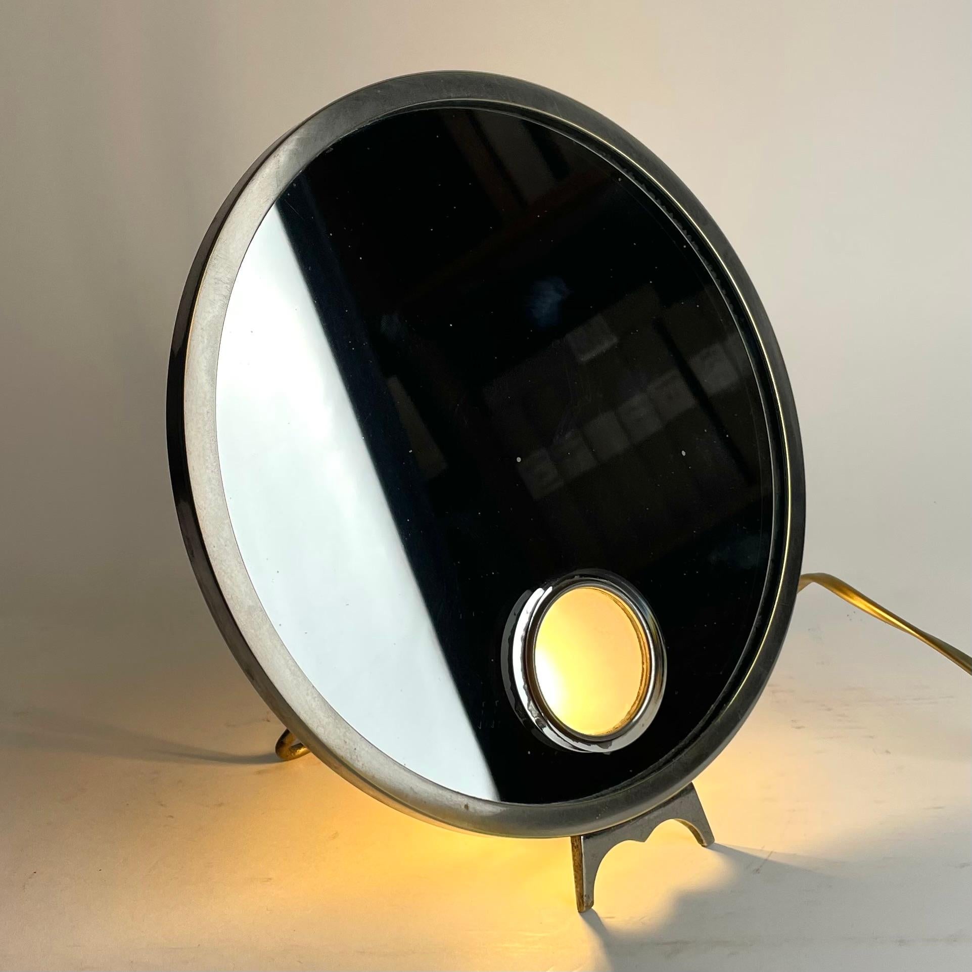 Specchio da barba illuminato Art Deco di Le Mirophar Brot, anni '30 In condizioni buone in vendita a Knivsta, SE