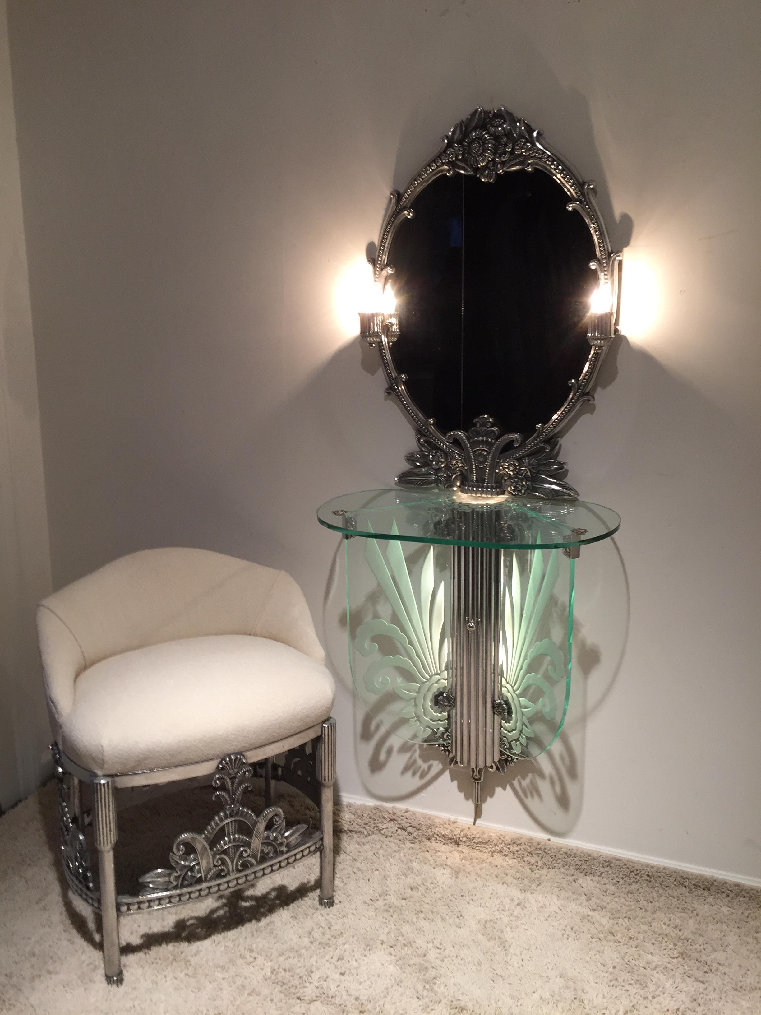 Art déco Vanity Together Mirror with Stool Paramount Theater Boston en vente