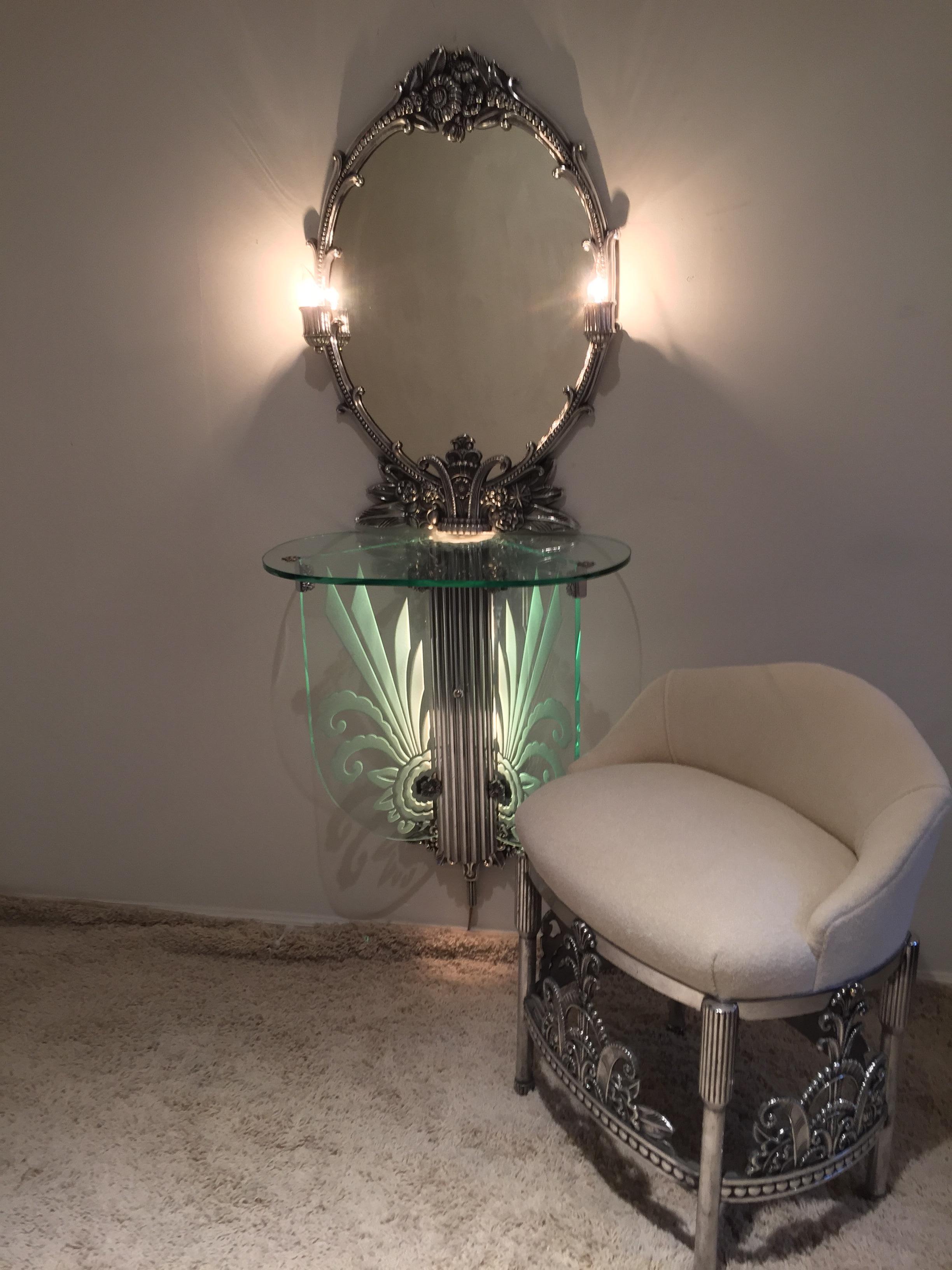 20ième siècle Vanity Together Mirror with Stool Paramount Theater Boston en vente