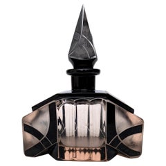 Art Deco Impressive Glass Perfume Bottle By Karl Palda, 1930's