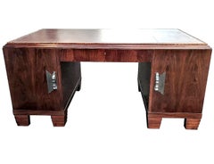 Art Deco Impressive Modernist Partners Desk, French, c1930