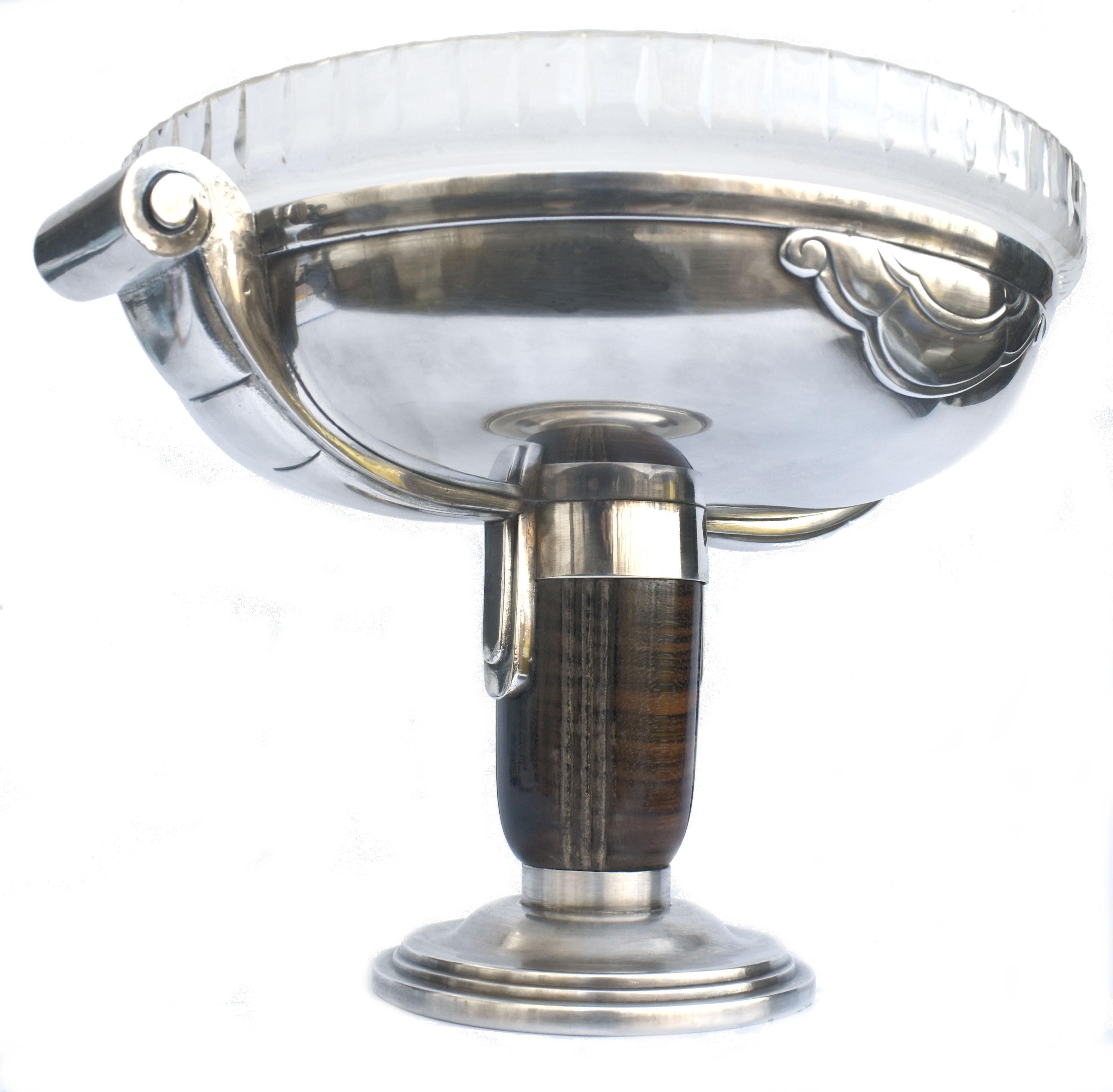Art Deco Impressive Silver Plated French Comport Coupe, c1930 For Sale 3