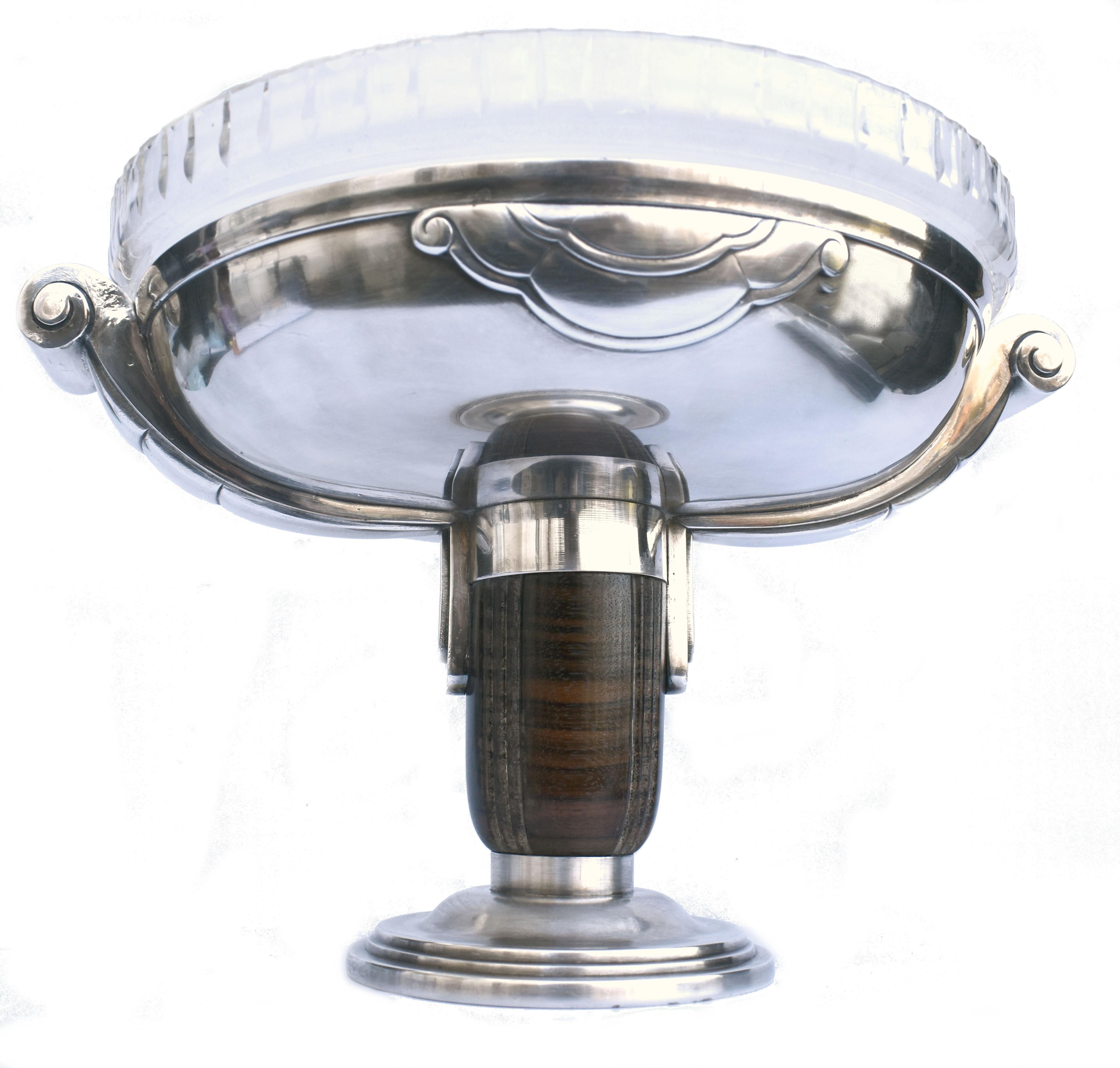Art Deco Impressive Silver Plated French Comport Coupe, c1930 For Sale 4