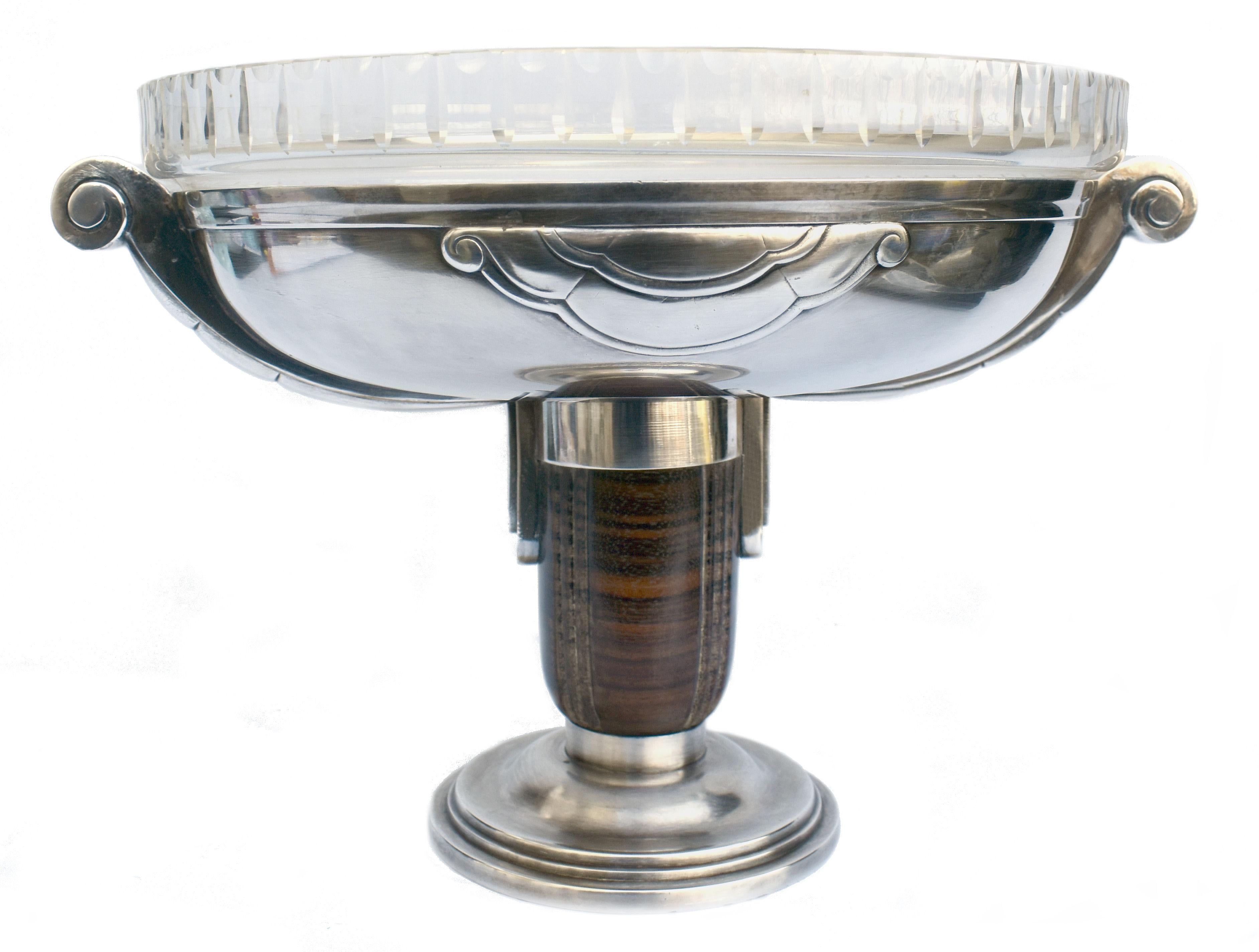 Art Deco Impressive Silver Plated French Comport Coupe, c1930 For Sale 5