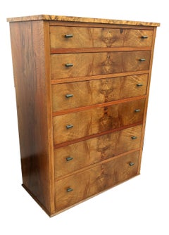 Art Deco Impressive Walnut Chest Of Six Drawers, English, c1930