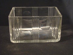 Art Decó en cristal, cromo y madera, 1930, etiqueta Made in France