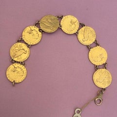 Art Deco Indian Head US Gold Coin Bracelet American Made 36.3 Gram