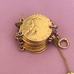 Art Deco Indian Head US Gold Coin Bracelet American Made 36.3 Gram