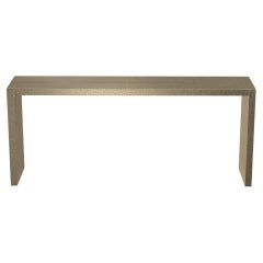 Art Deco Industrial and Work Console Tables in Fine Hammered Brass 