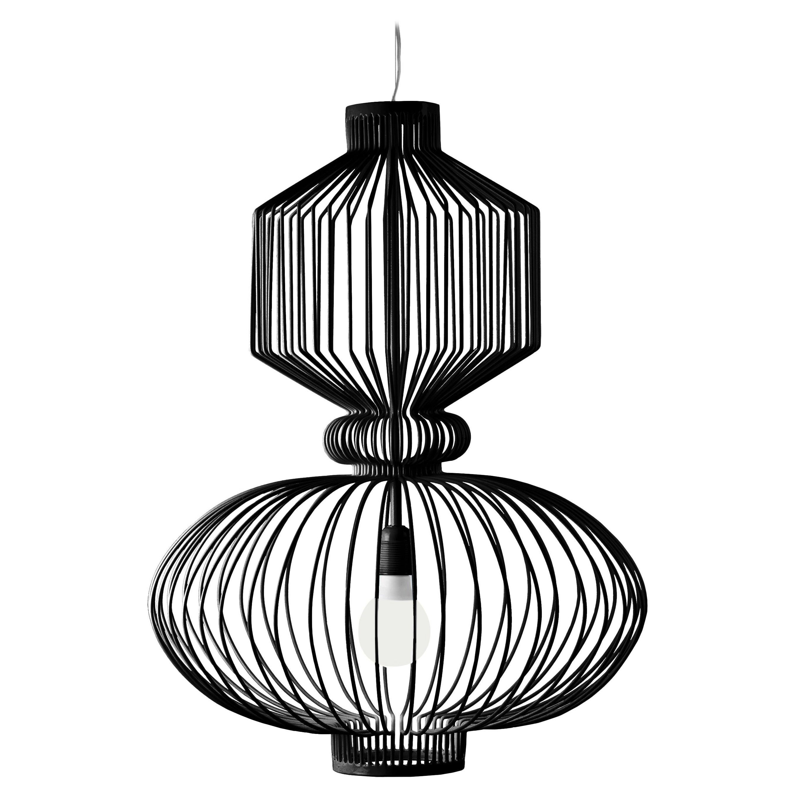 Art Déco - Lampe à suspension industrielle noire Revolution - Personnalisée 29''''