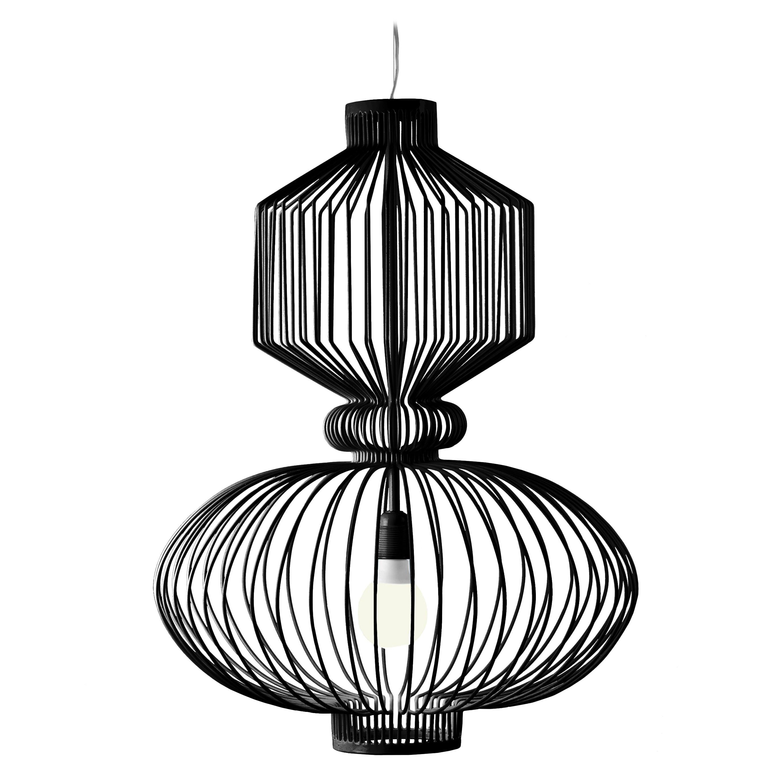 Art Deco - Industrial Black Pendant Revolution Suspension Lamp For Sale