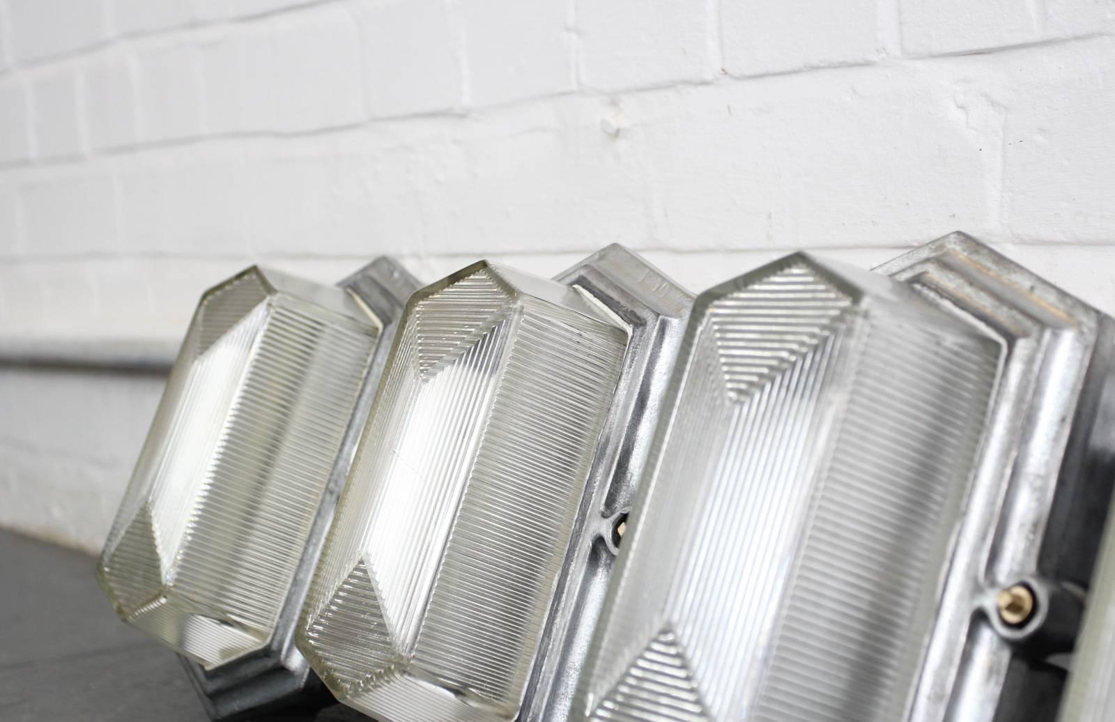 English Art Deco Industrial Bulkhead Lights by Maxlume, circa 1930s