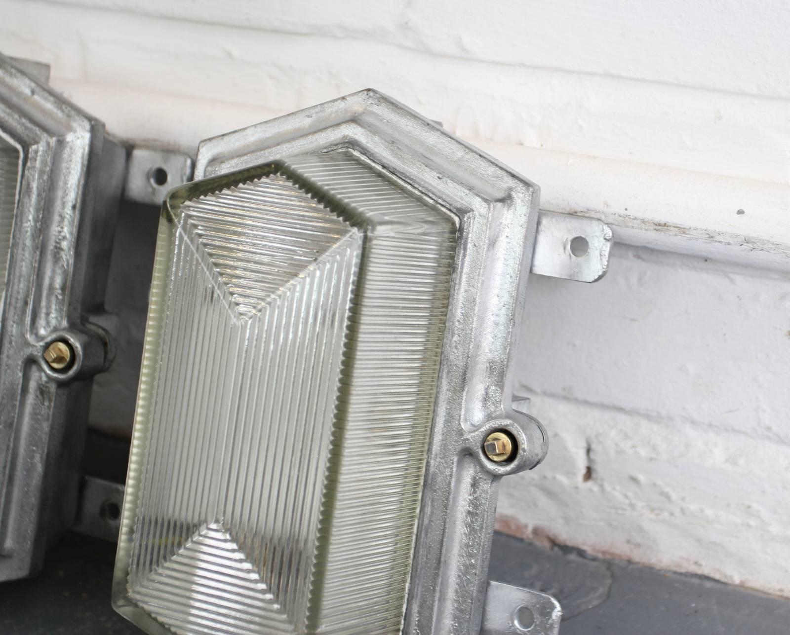 Mid-20th Century Art Deco Industrial Bulkhead Lights by Maxlume, circa 1930s