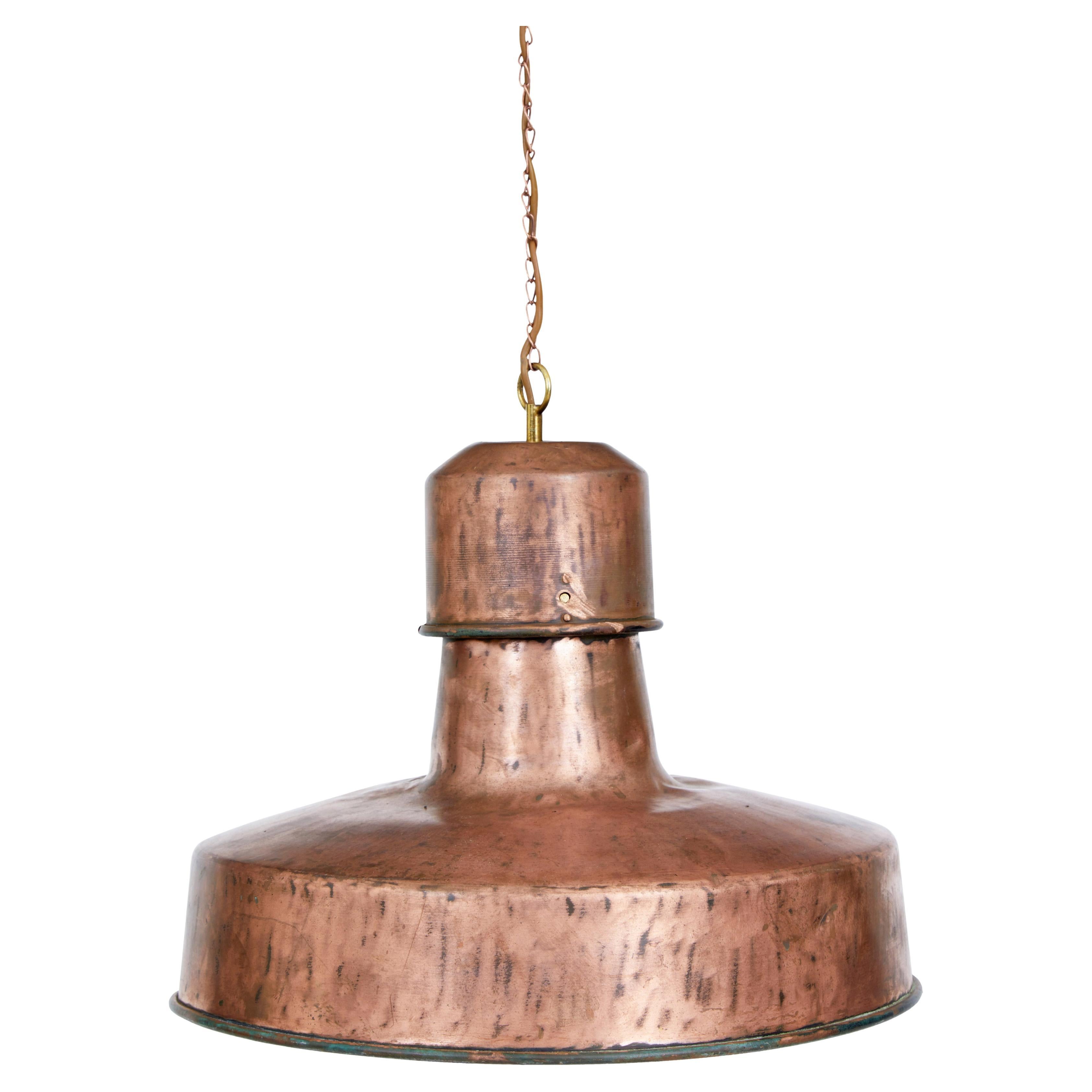 Art Deco Industrial Copper Ceiling Light For Sale at 1stDibs