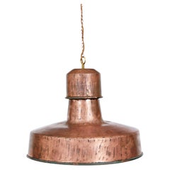 Used Art deco industrial copper ceiling light