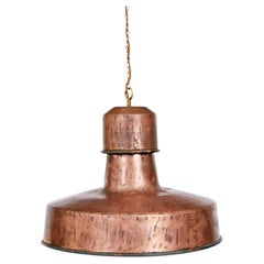 Antique Art Deco industrial copper ceiling light