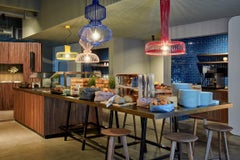 Art Deco, Industrial Copper Color Handmade Powder Coated Revolution Pendant Lamp