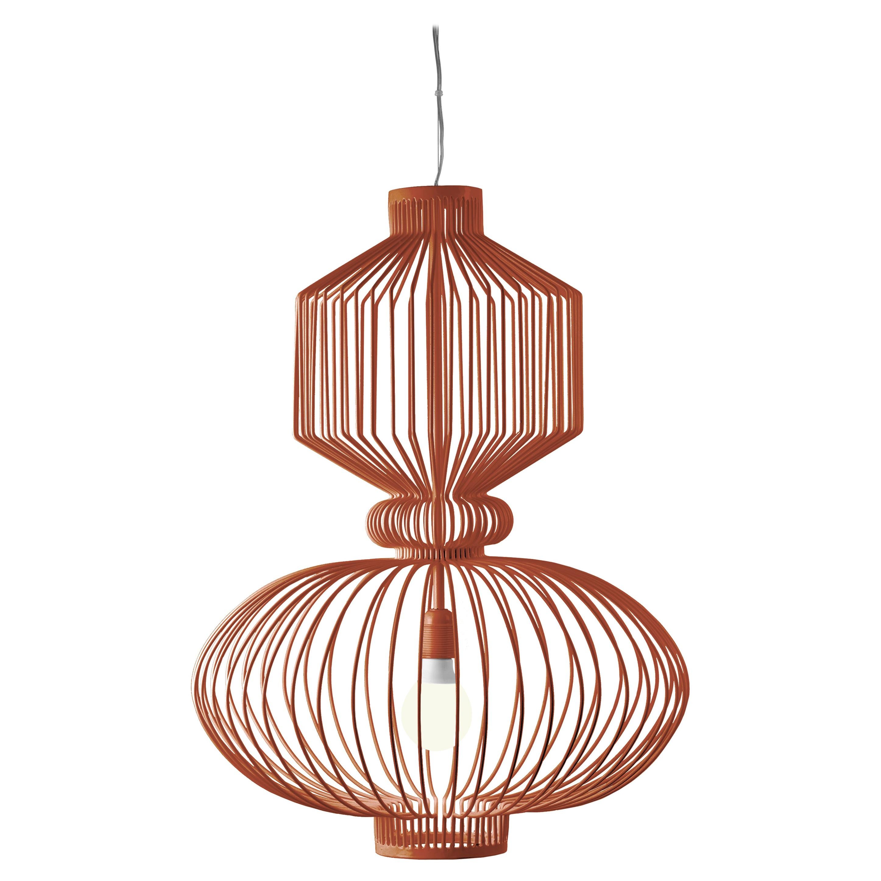 Art Deco, Industrial Copper Color Handmade Powder Coated Revolution Pendant Lamp