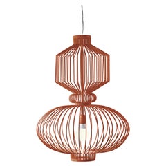 Art Deco, Industrial Copper Color Handmade Powder Coated Revolution Pendant Lamp