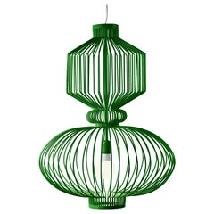 Art Deco, Industrial Emerald Green Pendant Revolution Suspension Lamp