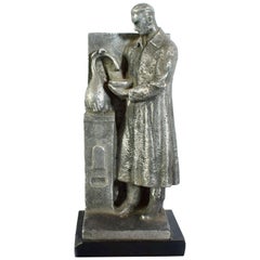 Art Deco Industrial Figure of a Scientist by L Frizzi, Italian, circa 1930