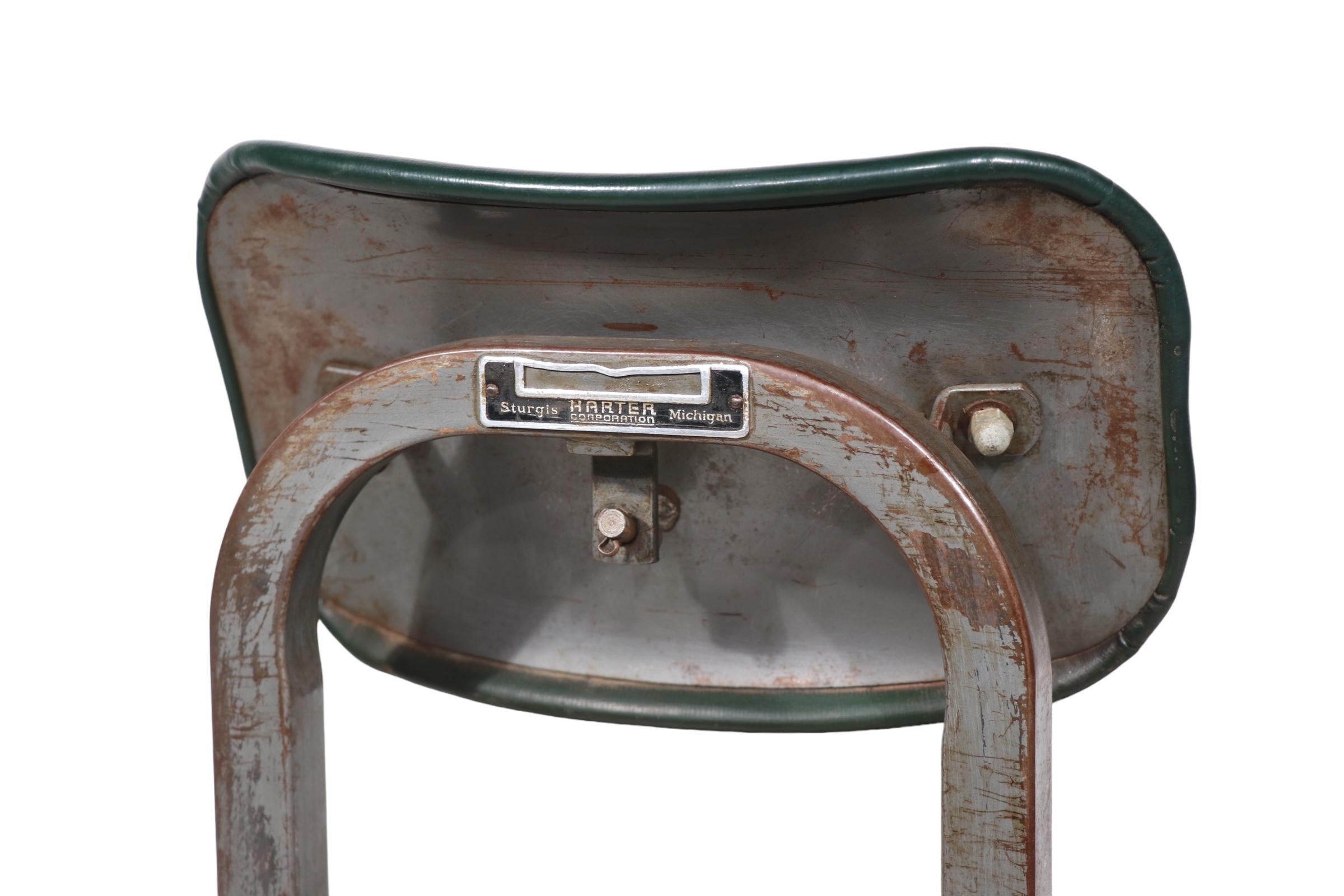 Chaise de bureau Art Déco industrielle sans accoudoirs pivotante par Harter Corporation 1930/40 en vente 6