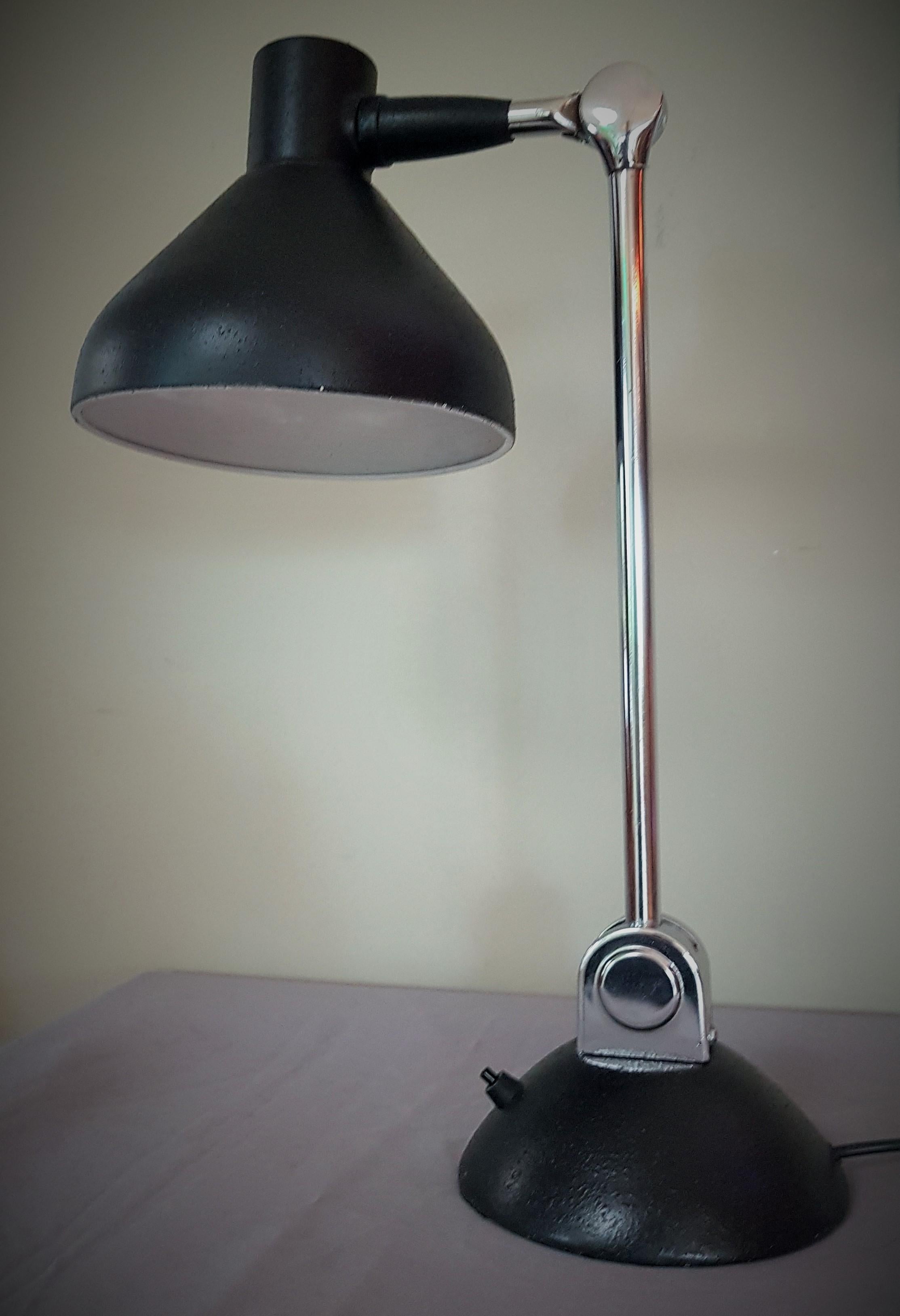 Aluminum Art Deco Industrial Table Lamp by Jumo, France 1930s For Sale