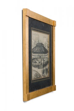 Art Deco Ink Amusement Park Drawing