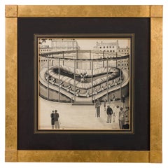 Art Deco Tinte Vergnügungspark Zeichnung