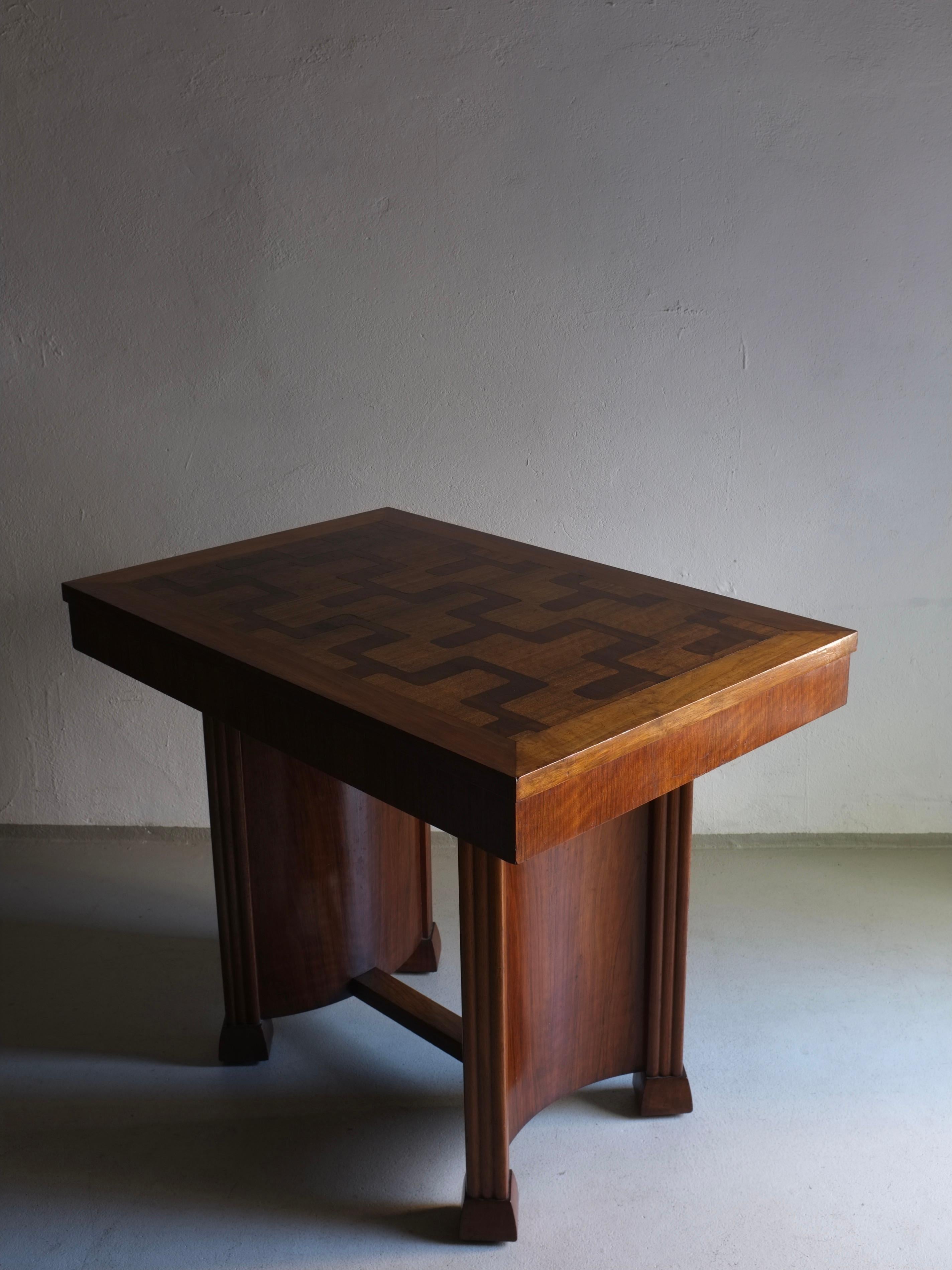 Inlay Art Deco Inlaid Desk Table, France, 1920s For Sale