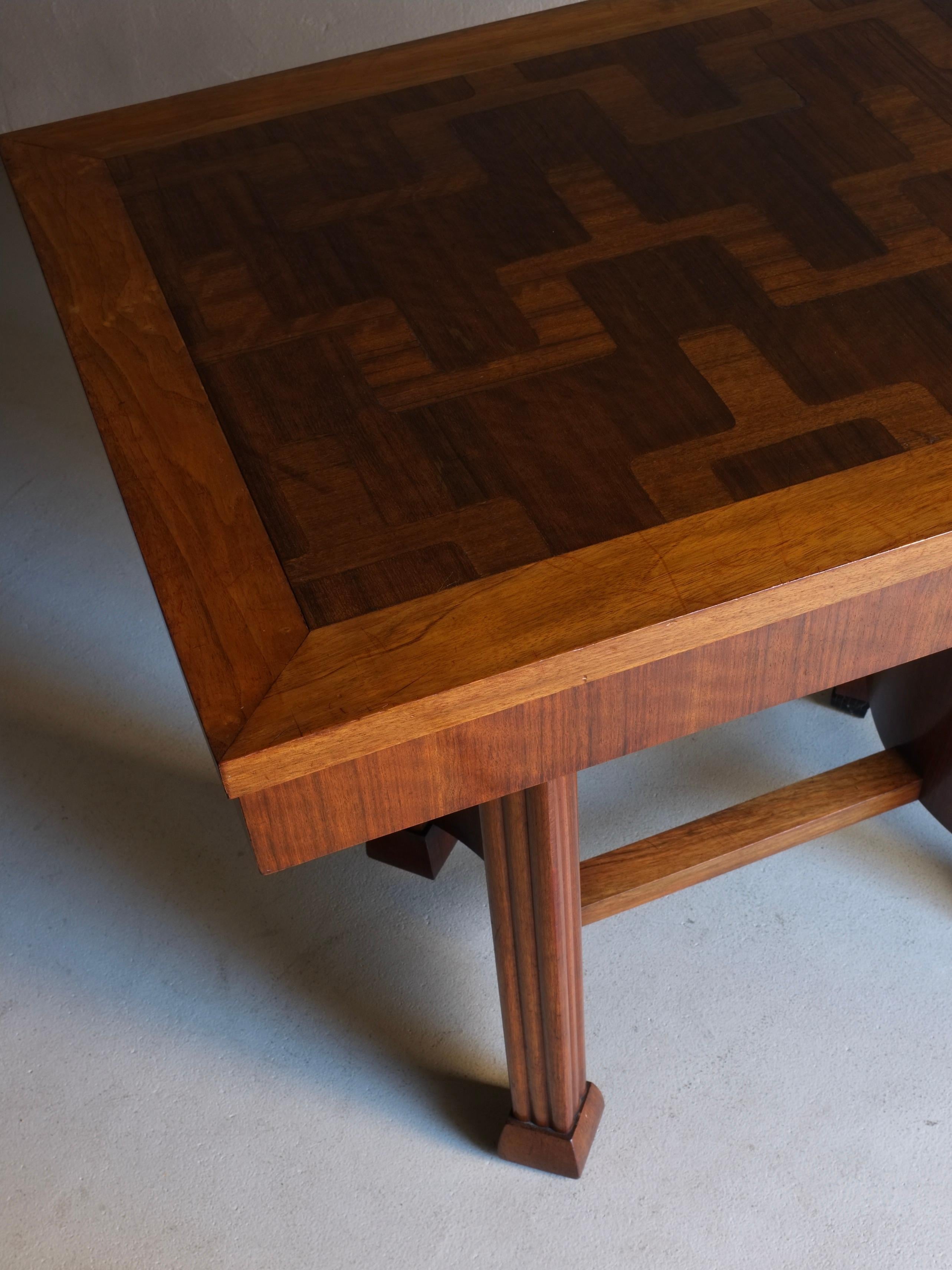 Art Deco Inlaid Desk Table, France, 1920s For Sale 1
