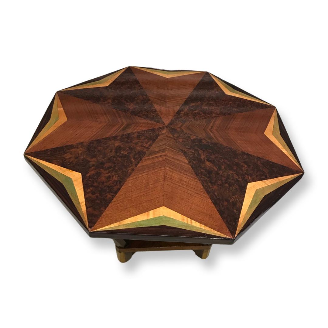 Art Deco Inlaid Octagonal Coffee Table For Sale 5