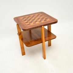 Art Deco Inlaid Walnut Chess / Coffee Table