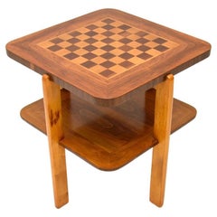Art Deco Intarsien Nussbaum Schach / Couchtisch