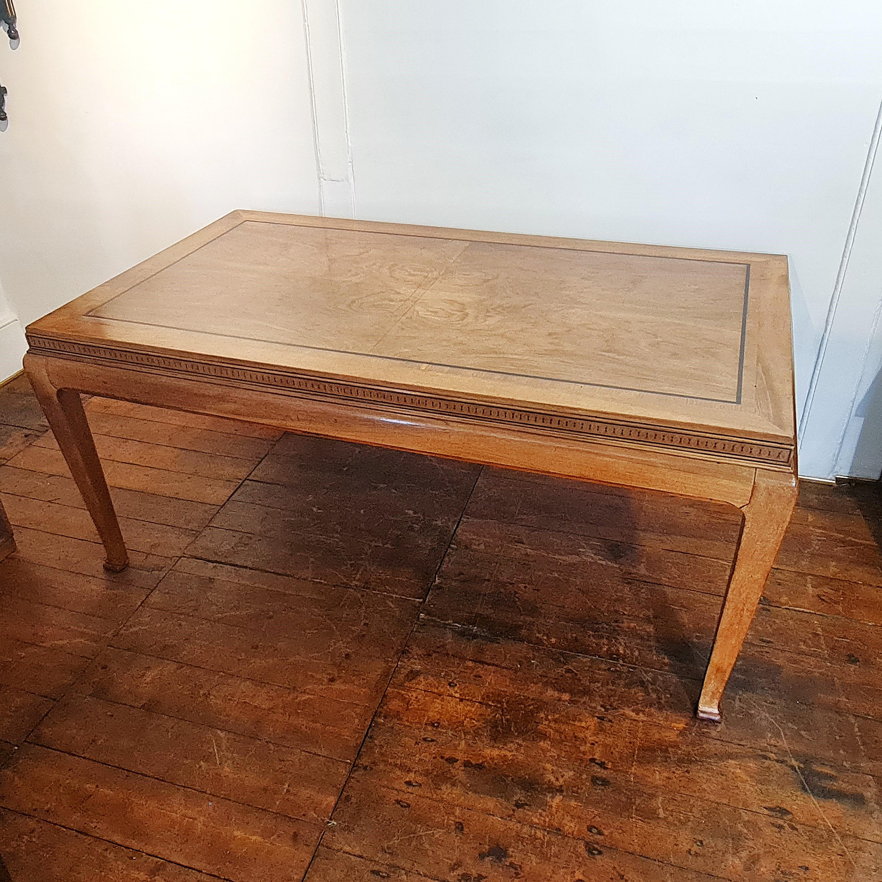 20th Century Art Deco inlaid walnut dining table For Sale
