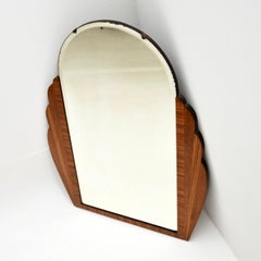 Art Deco Inlaid Walnut Mirror (Miroir en noyer marqueté)