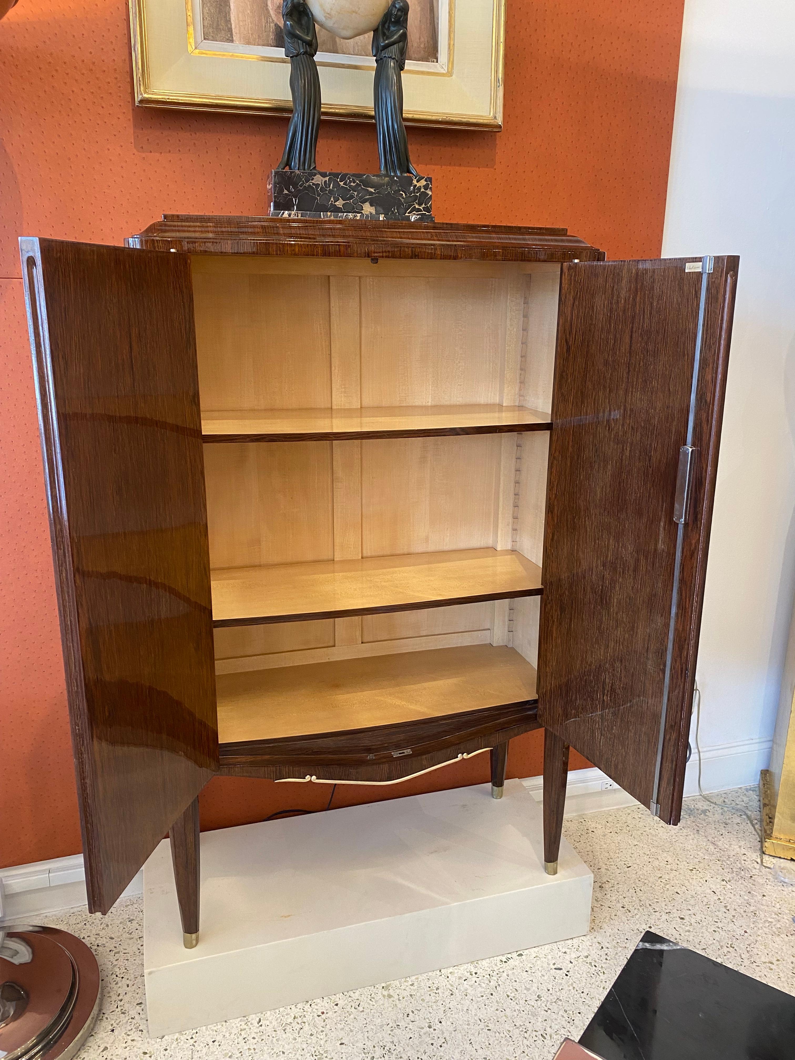 French Art Deco Inlay Cabinet by Jules Leleu