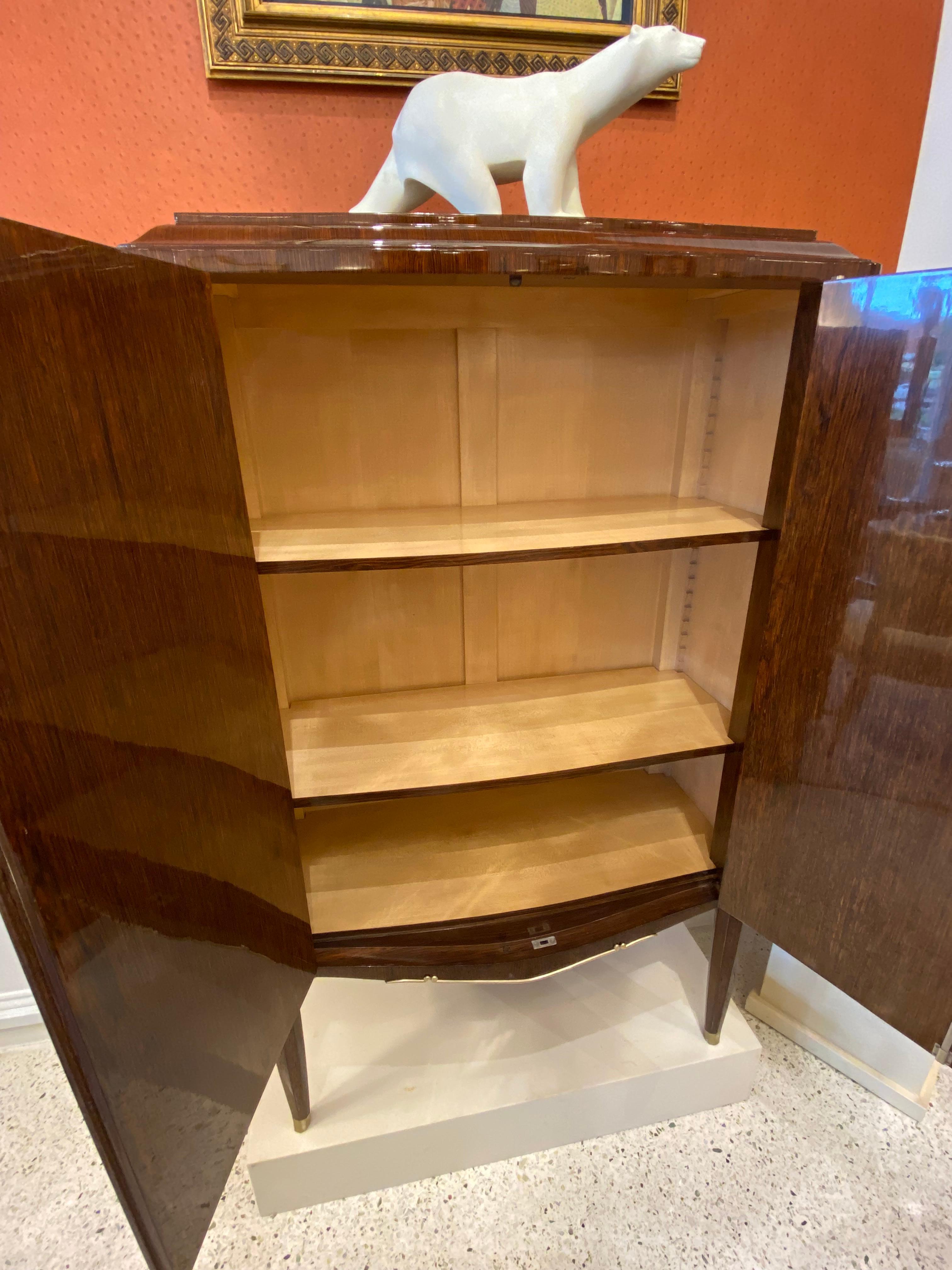 Art Deco Inlay Cabinet by Jules Leleu In Good Condition In Miami, FL