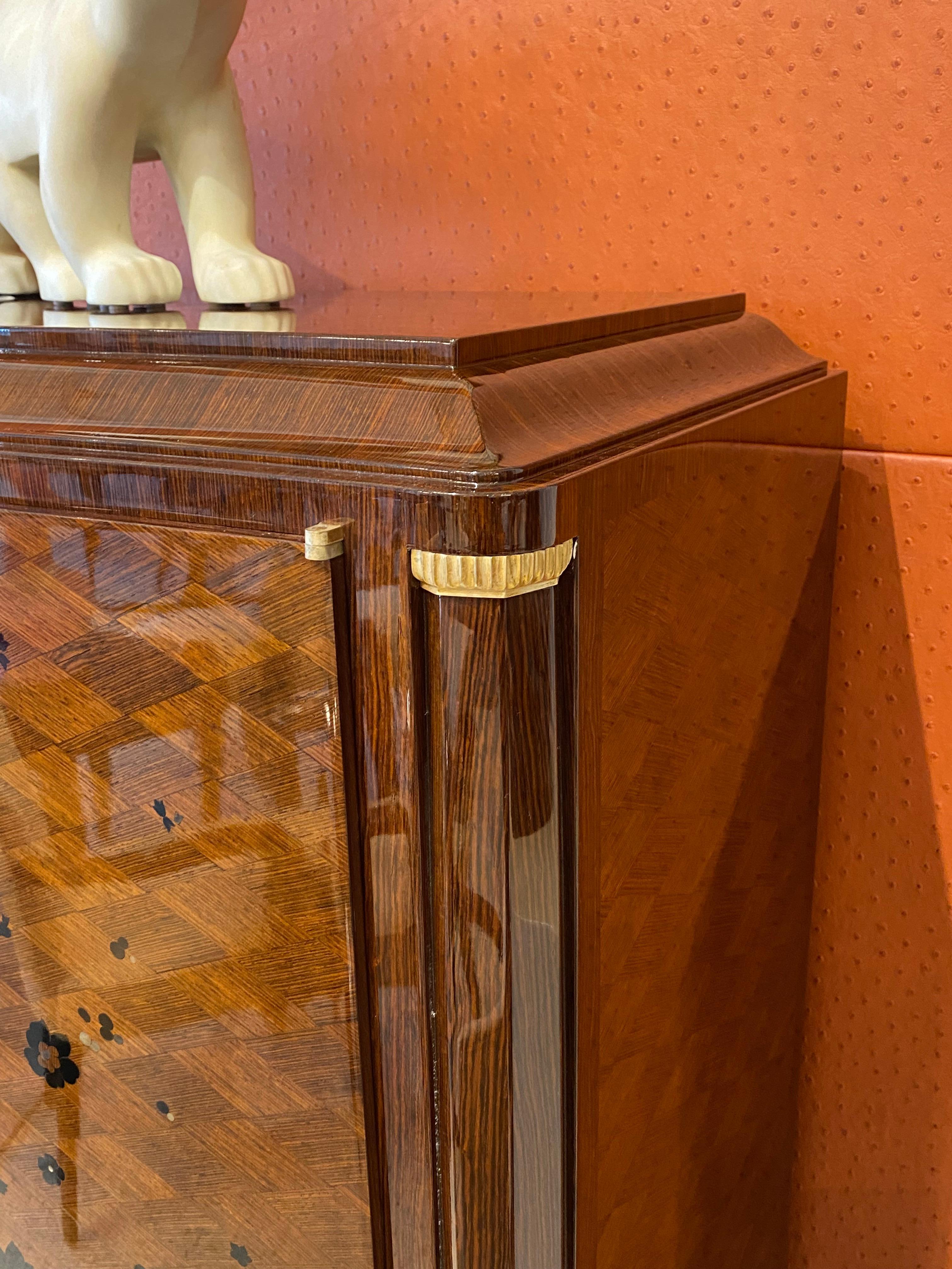 Art Deco Inlay Cabinet by Jules Leleu 1