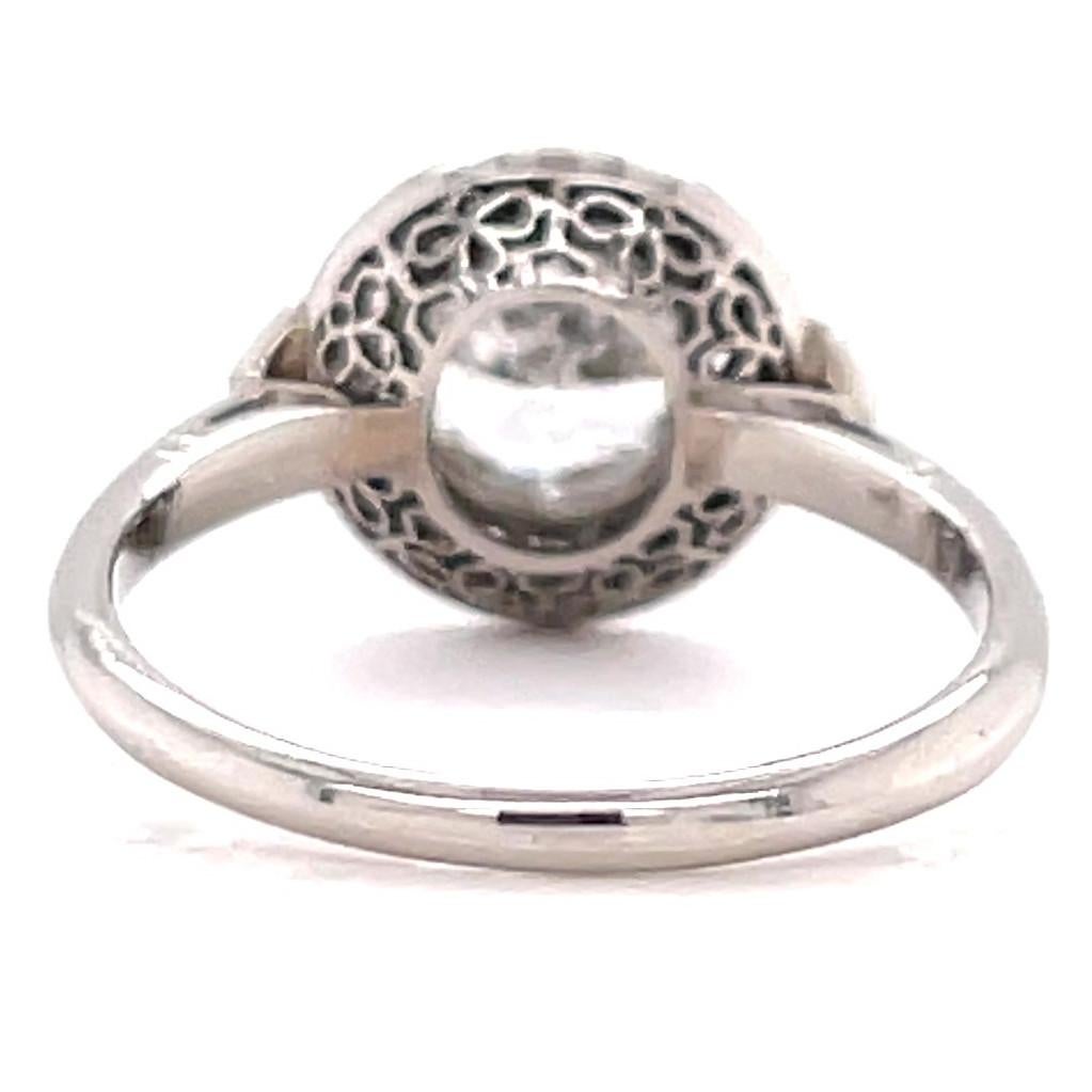 Art Deco Inspired 1.17 Carat Diamond Platinum Ring 1