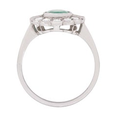 Art Deco-Inspired 1.25 Carat Emerald and Diamond Ring, circa 1950s