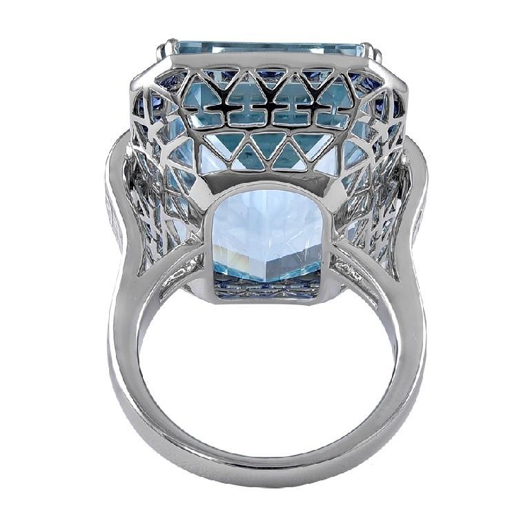 aquamarine and sapphire ring