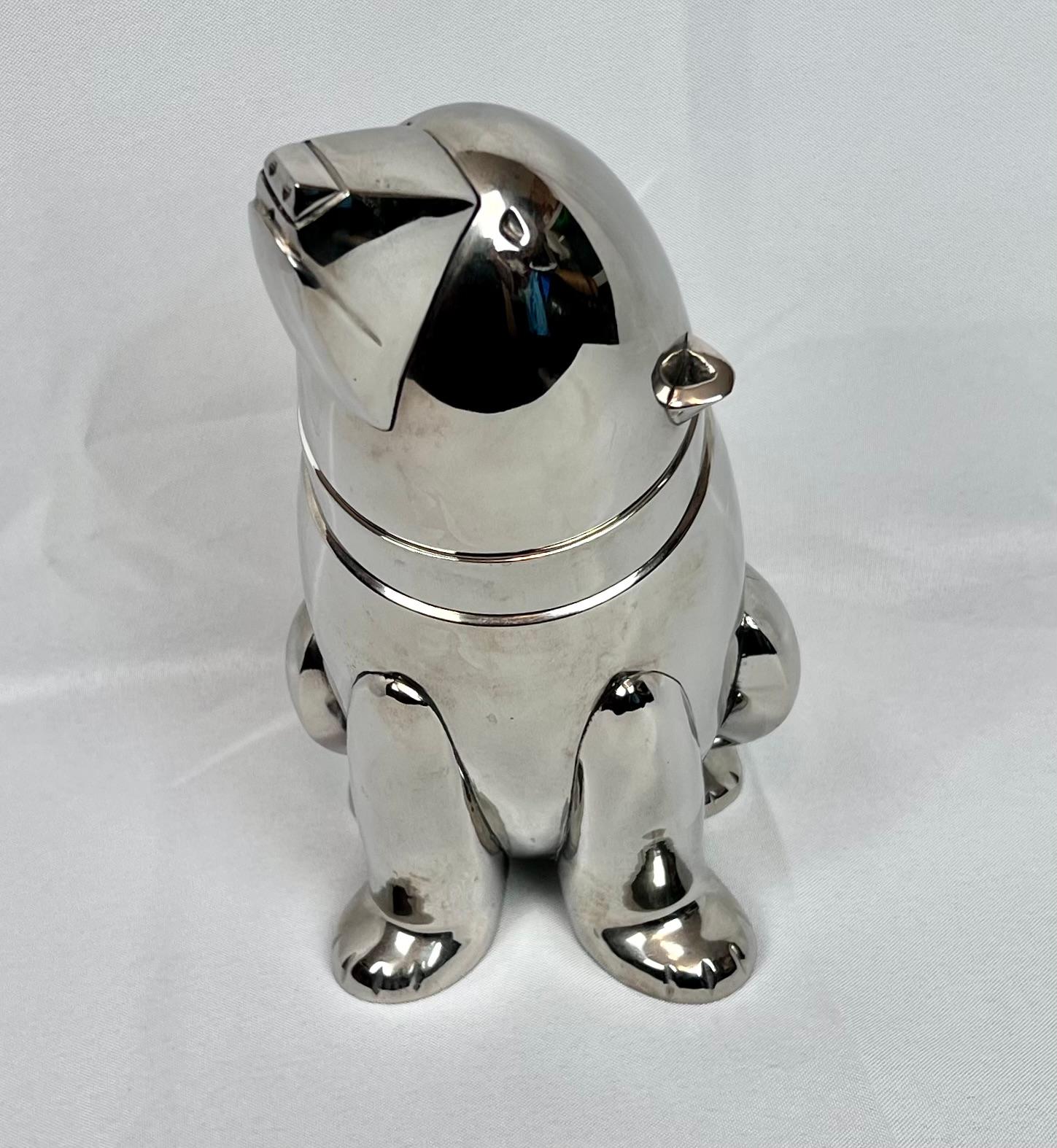 Art-déco-inspirierter 3-teiliger figuraler vernickelter Polarbär-Cocktailshaker, vernickelt im Angebot 6