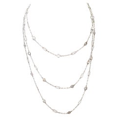Art Deco Style 4 Carat Diamond Platinum Chain Necklace