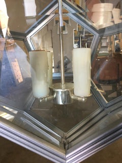 Art Deco Inspired 4-Light Custom Made Pentagon Window Chandelier