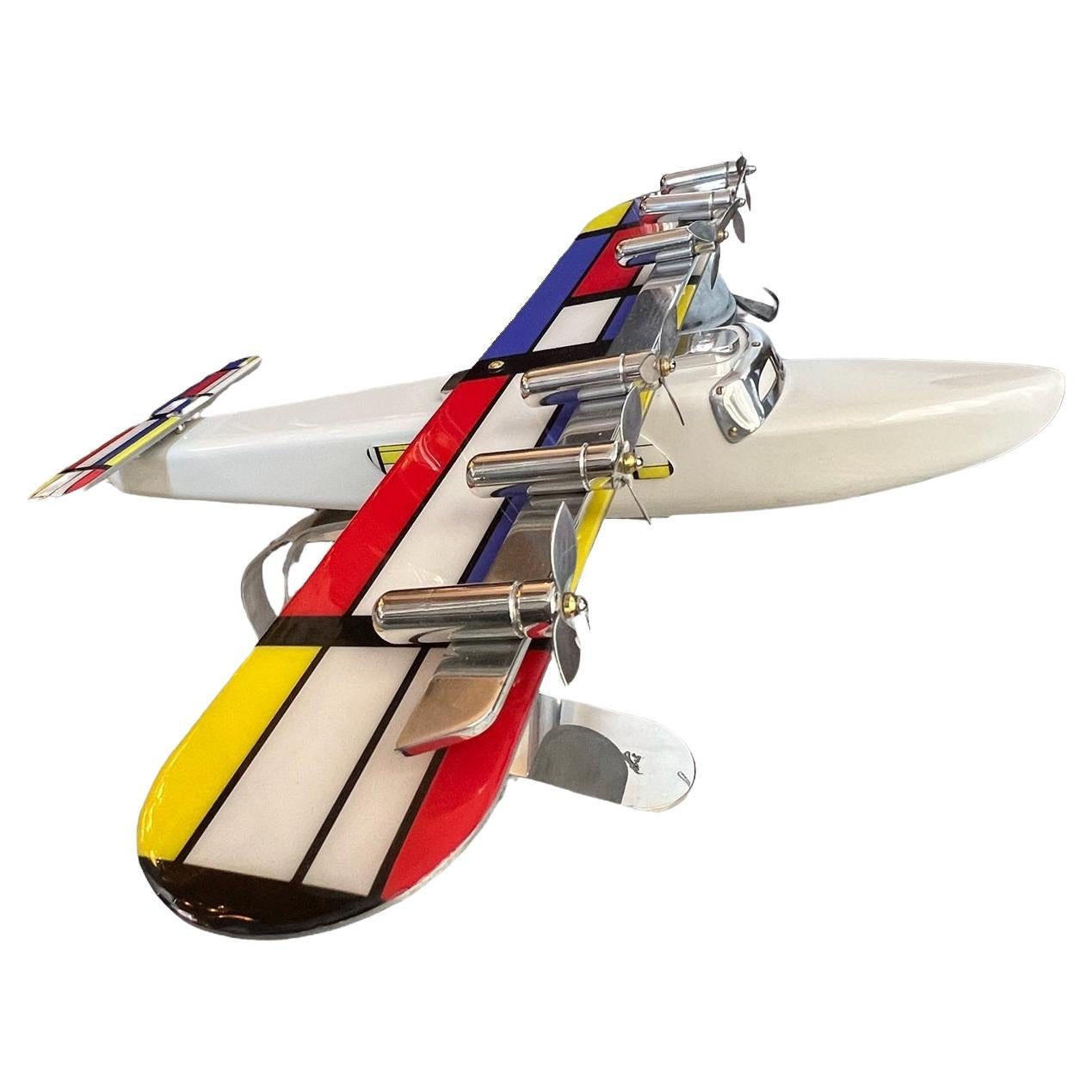 Art Deco Inspired Airplane in Wood and Steel Designer, Marcelo Peña, 2014