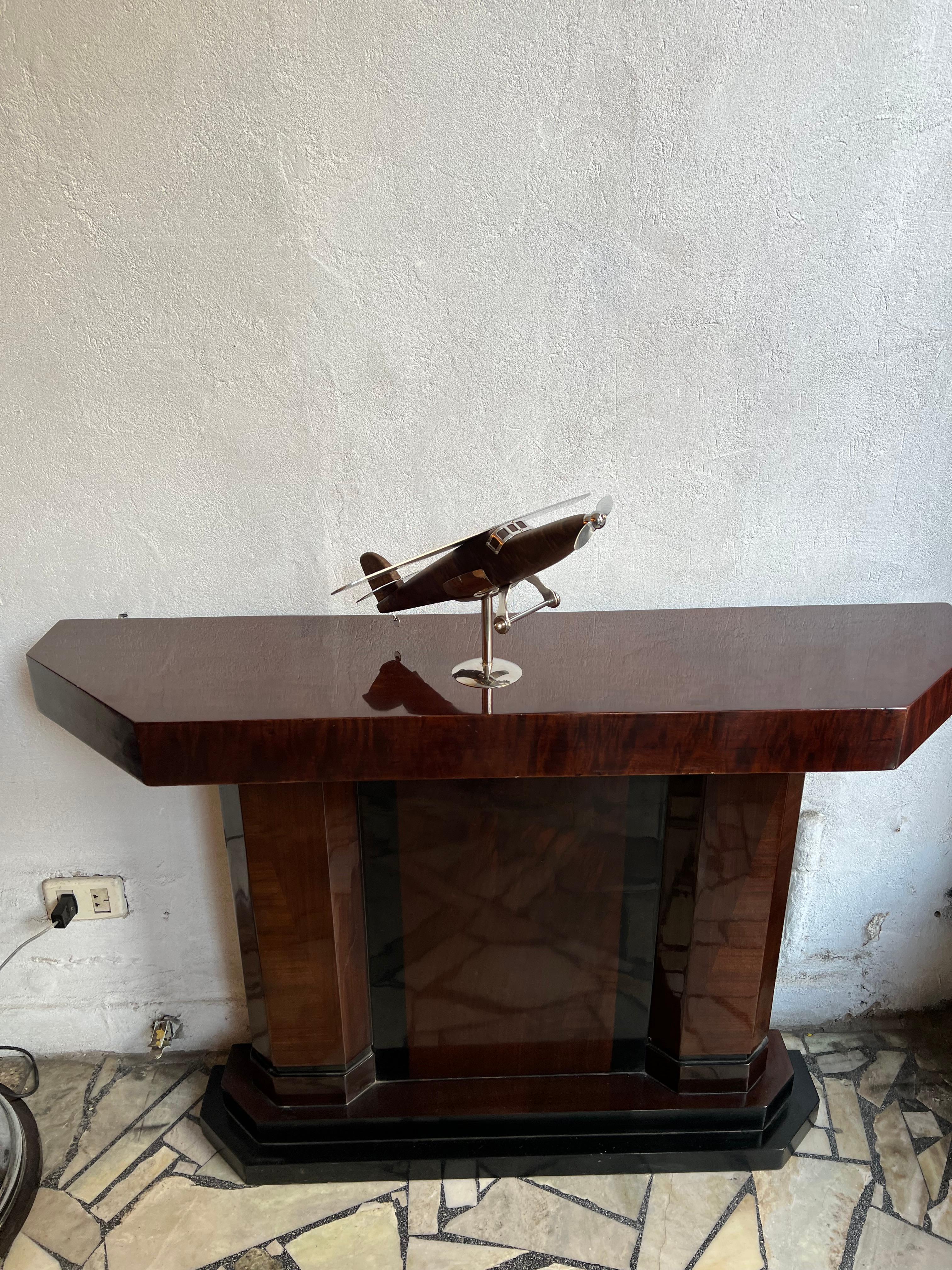 Art Deco Inspired Airplane in Wood Designer: Marcelo Peña, 2012 In Excellent Condition For Sale In Ciudad Autónoma Buenos Aires, C